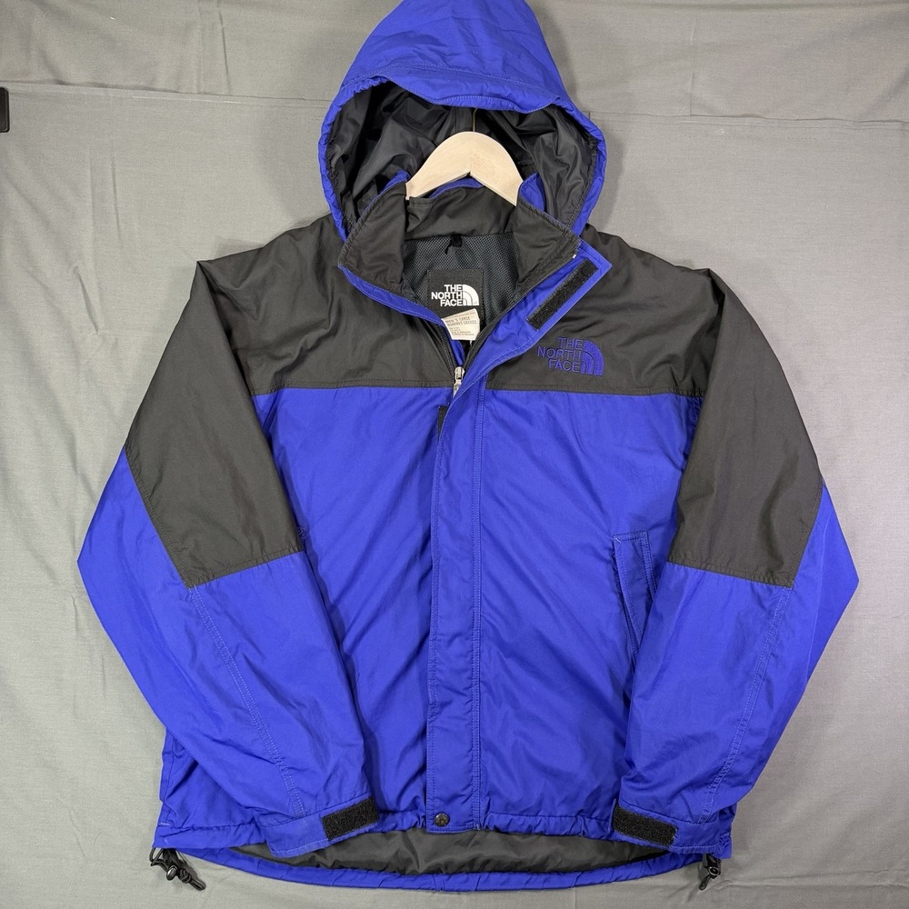 Vintage THE NORTH FACE Large Blue Full Zip Hooded Mountain Jacket 90s TNF